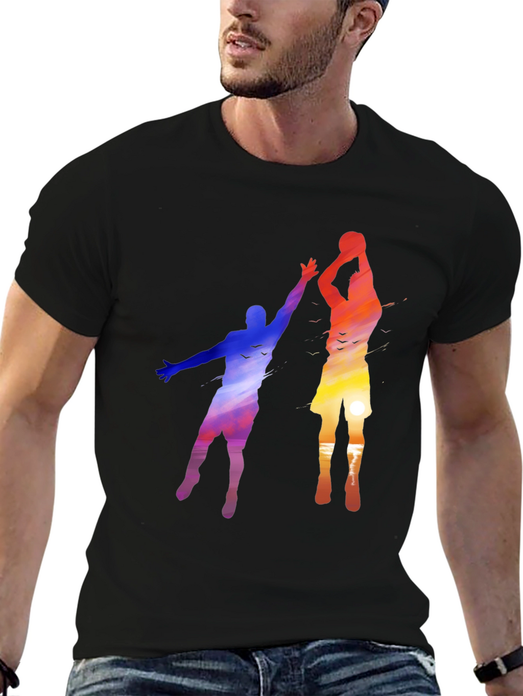 Sunset Basketball Graphic Tee