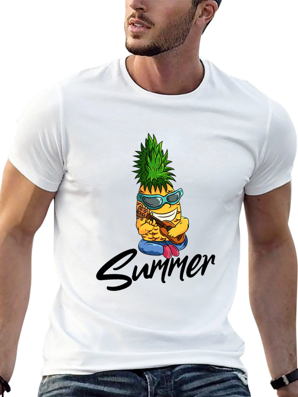 Summer Pineapple Graphic Tee - Cool Fruit Design