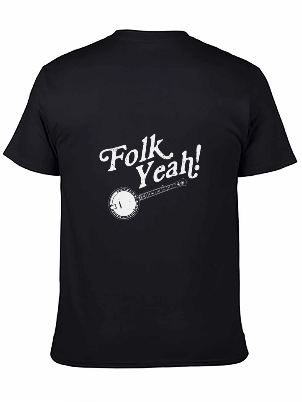 Folk Yeah! Banjo Graphic T-Shirt - Black