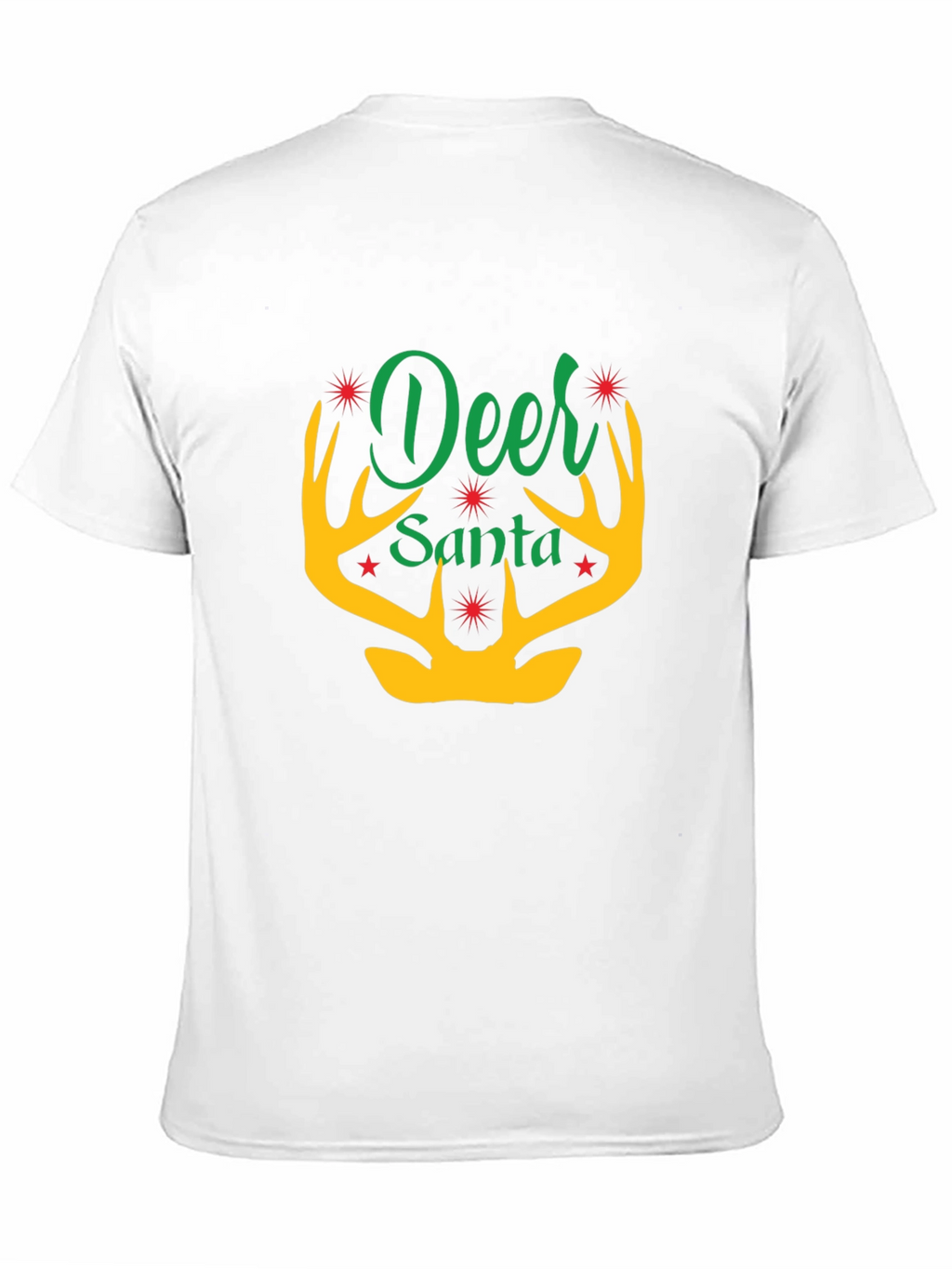 Deer Santa Graphic Tee - Holiday Festive Apparel