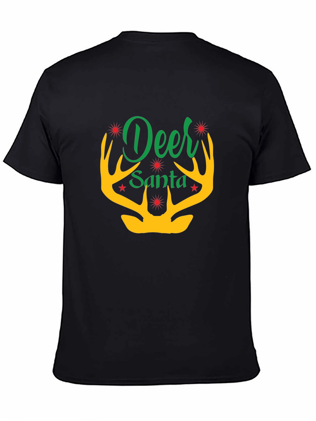 Deer Santa Graphic Tee - Holiday Festive Apparel