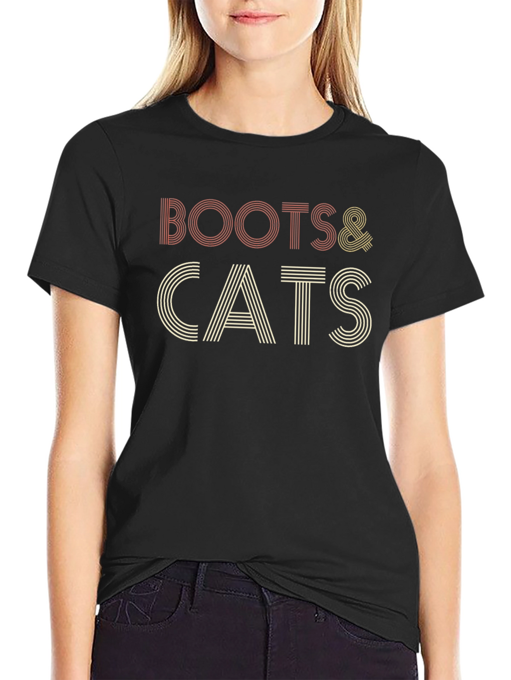 Boots & Cats Retro Style T-Shirt