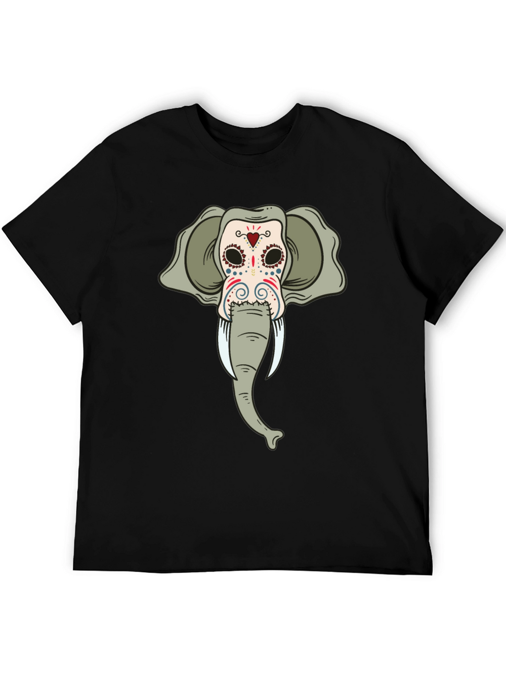 Elephant Sugar Skull Black T-Shirt