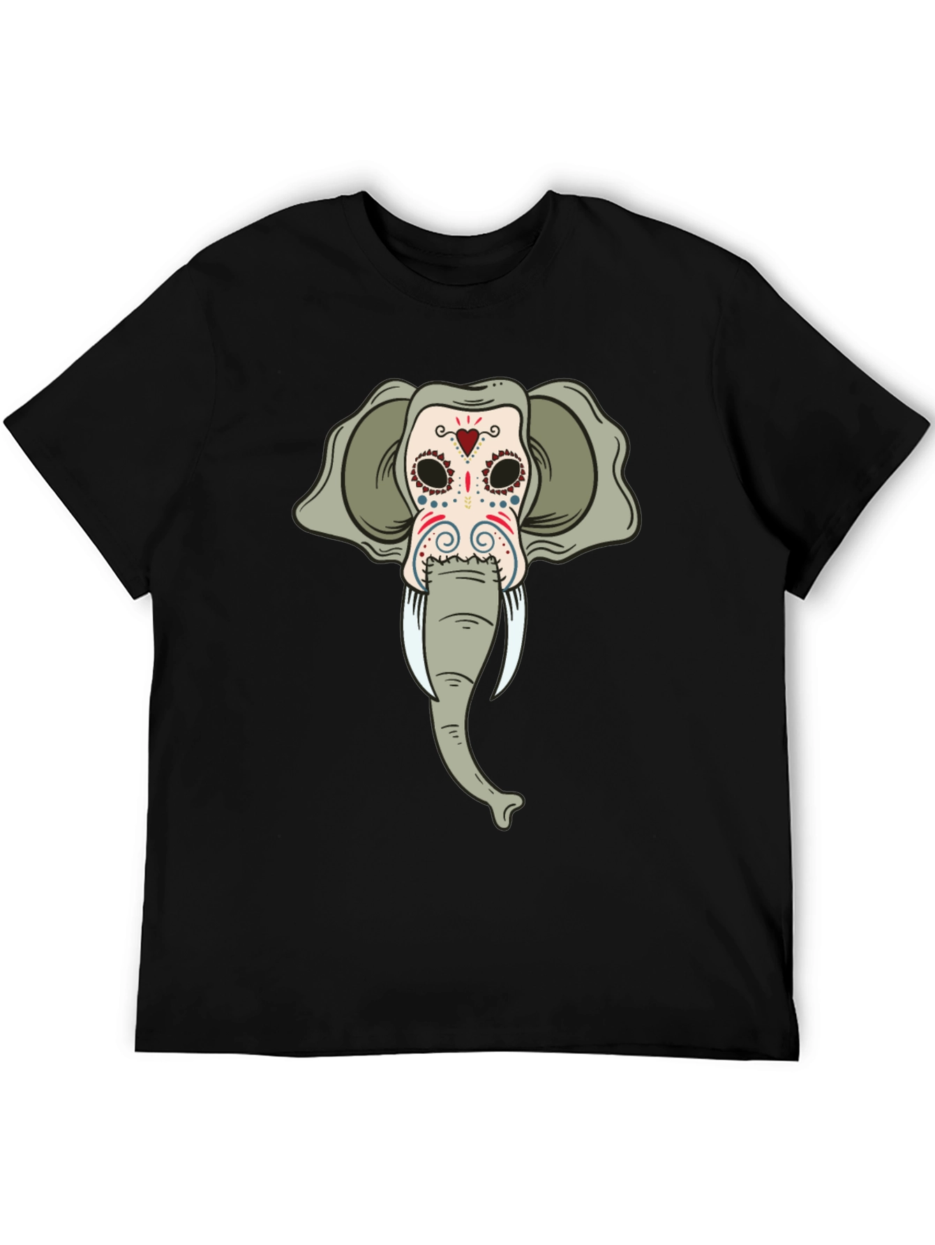 Elephant Sugar Skull Black T-Shirt
