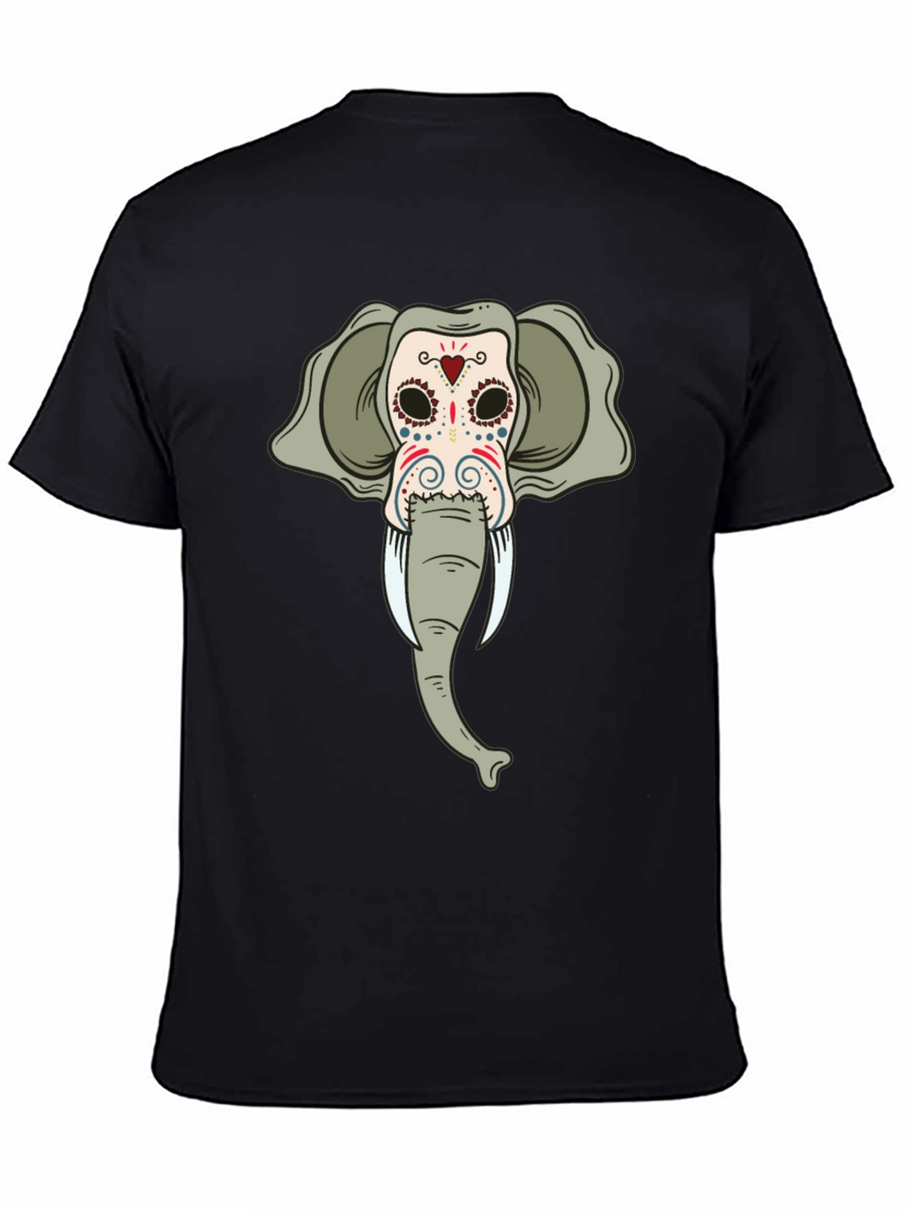Elephant Sugar Skull Black T-Shirt