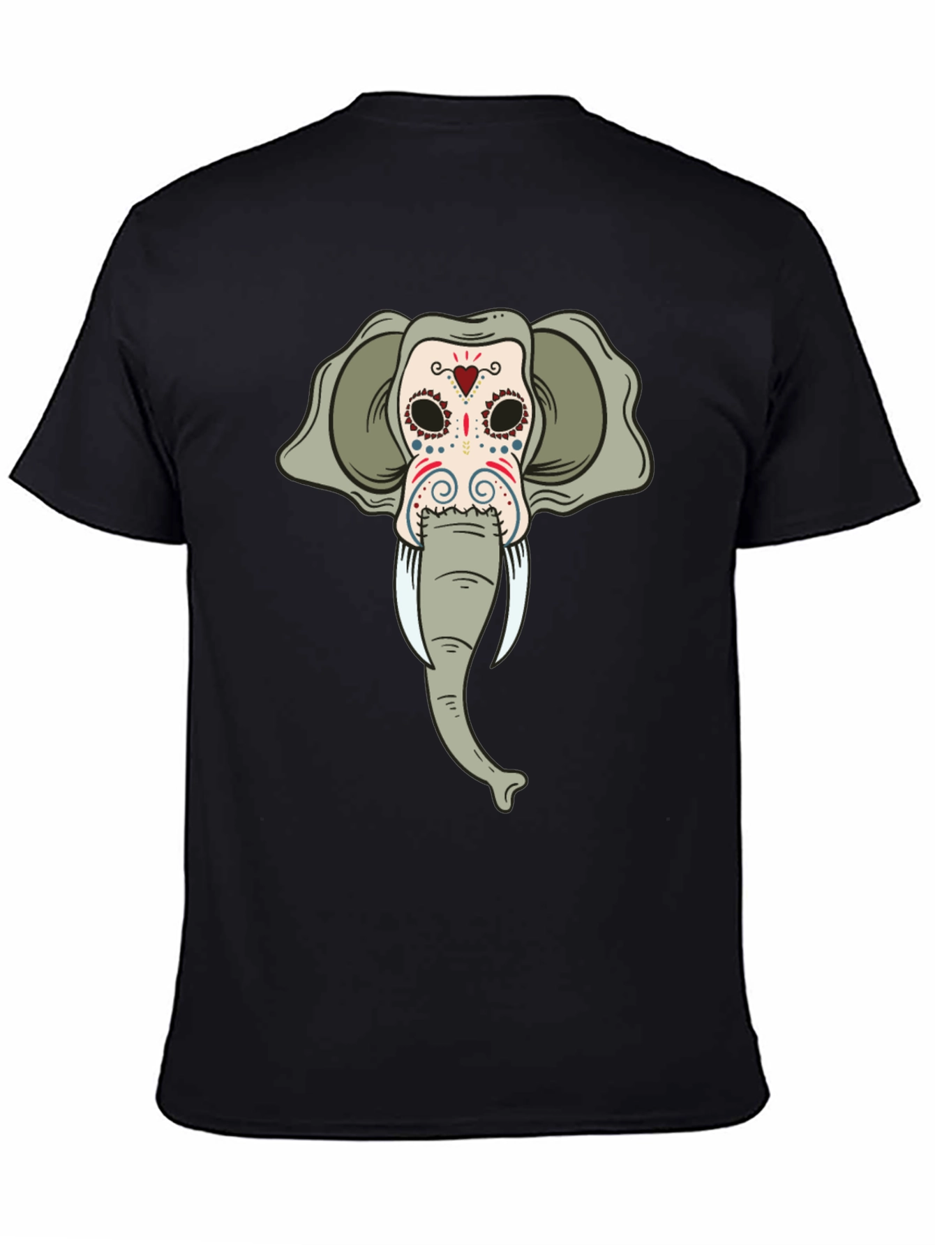 Elephant Sugar Skull Black T-Shirt