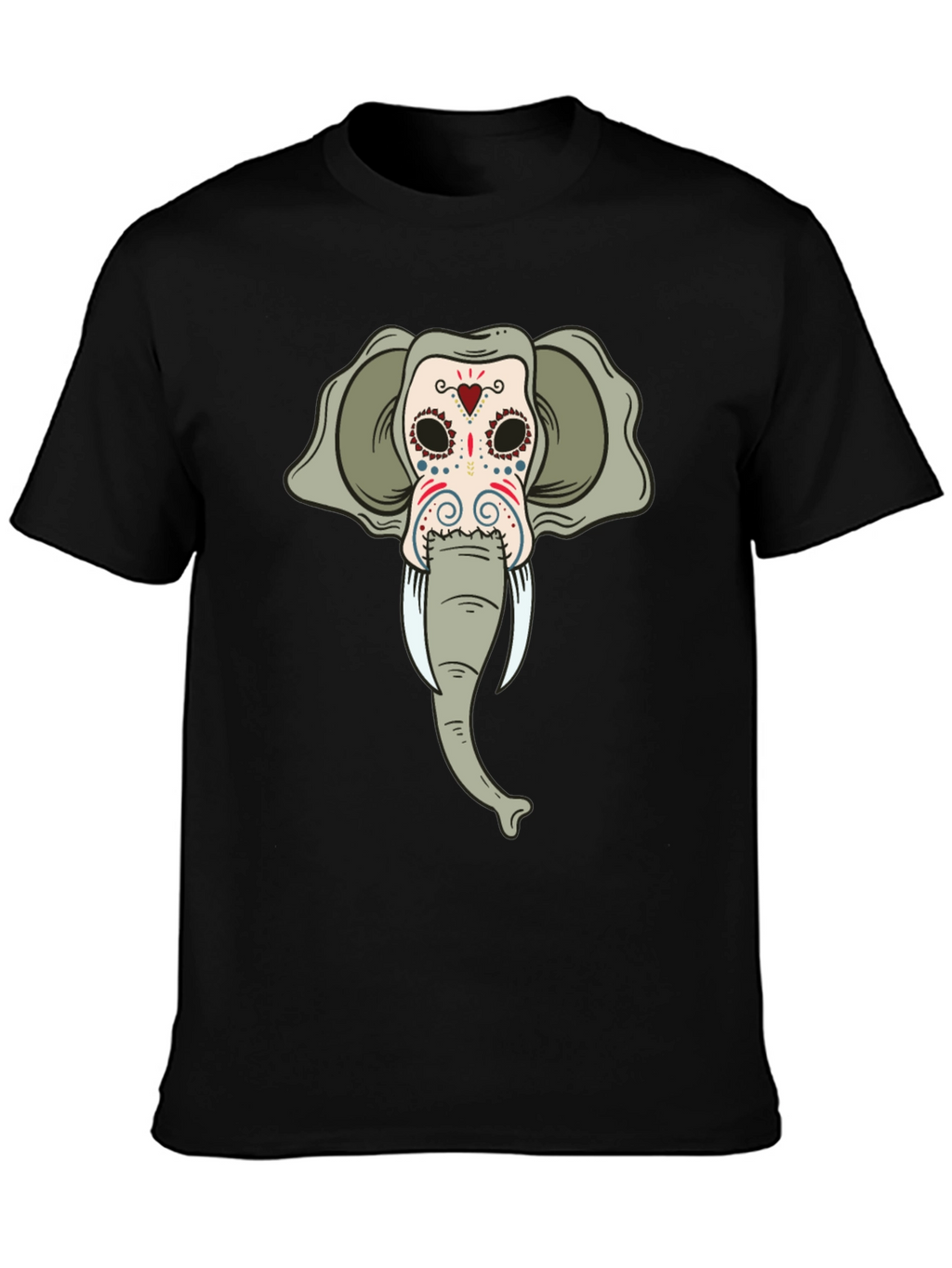 Elephant Sugar Skull Black T-Shirt