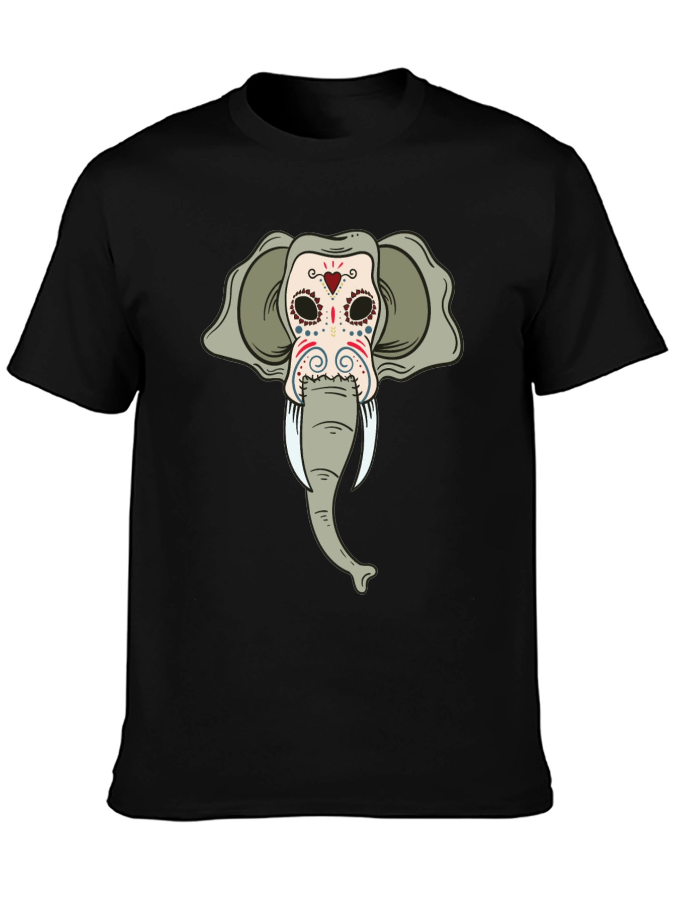 Elephant Sugar Skull Black T-Shirt