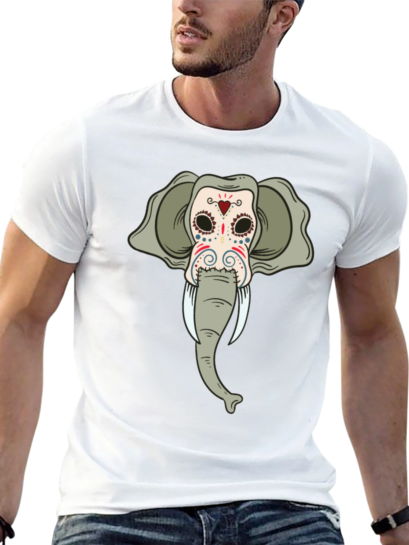 Elephant Sugar Skull Black T-Shirt