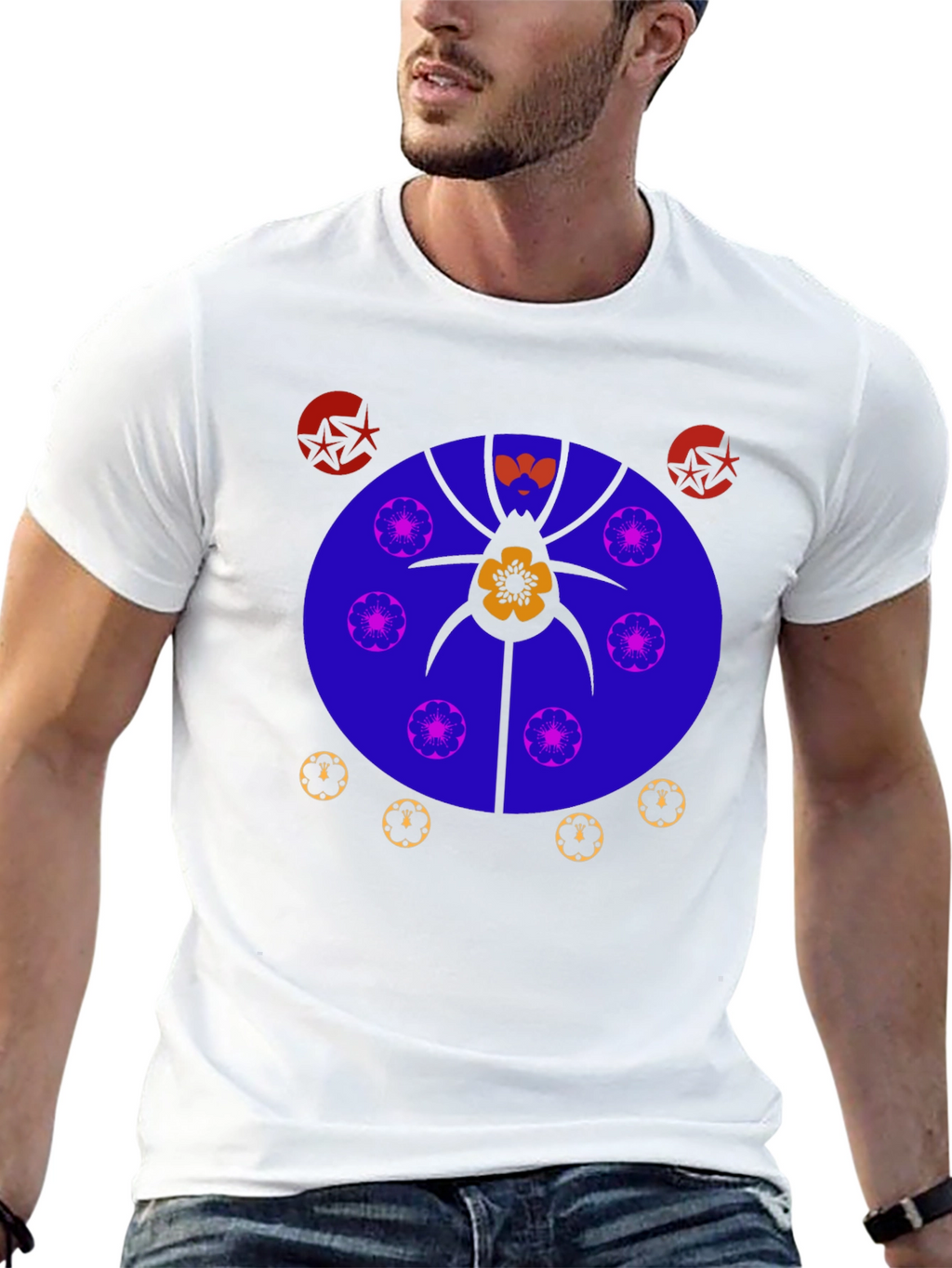 Abstract Graphic Print Tee - Unique Design