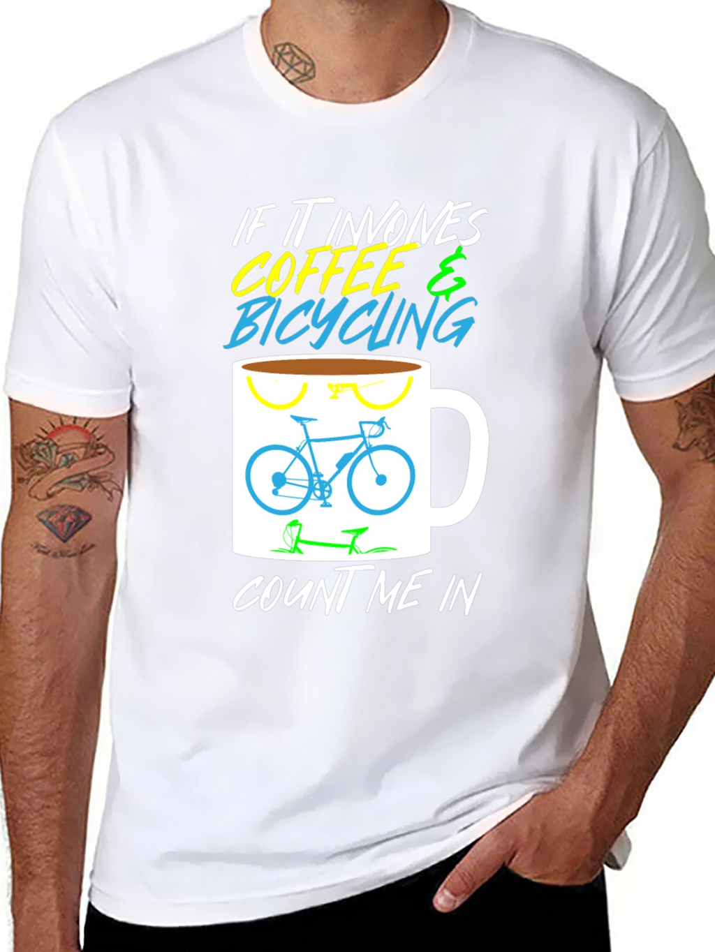 Coffee & Bicycling Graphic Tee - Black