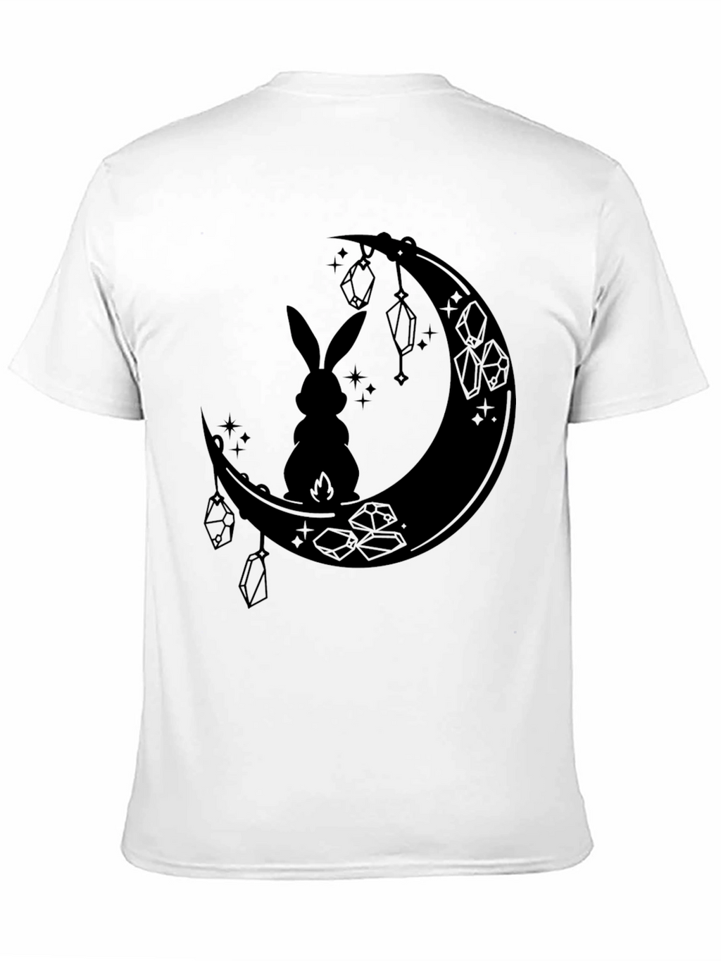 Moonlit Hare Graphic Tee - Stylish Black T-Shirt