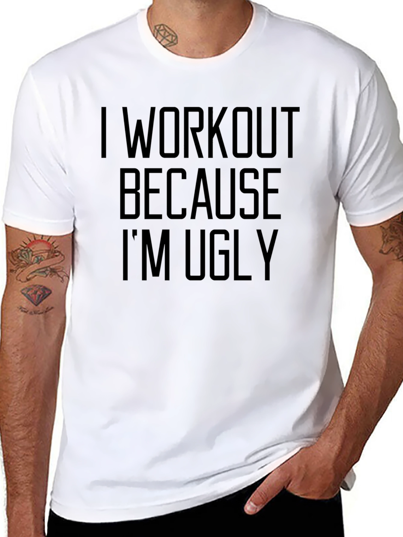 Funny Workout T-Shirt - I Workout Because Im Ugly