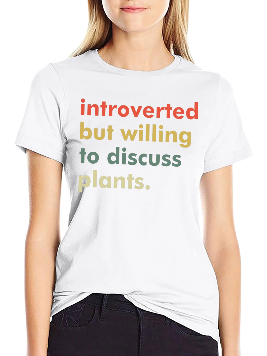 Introverted Plants Black T-Shirt