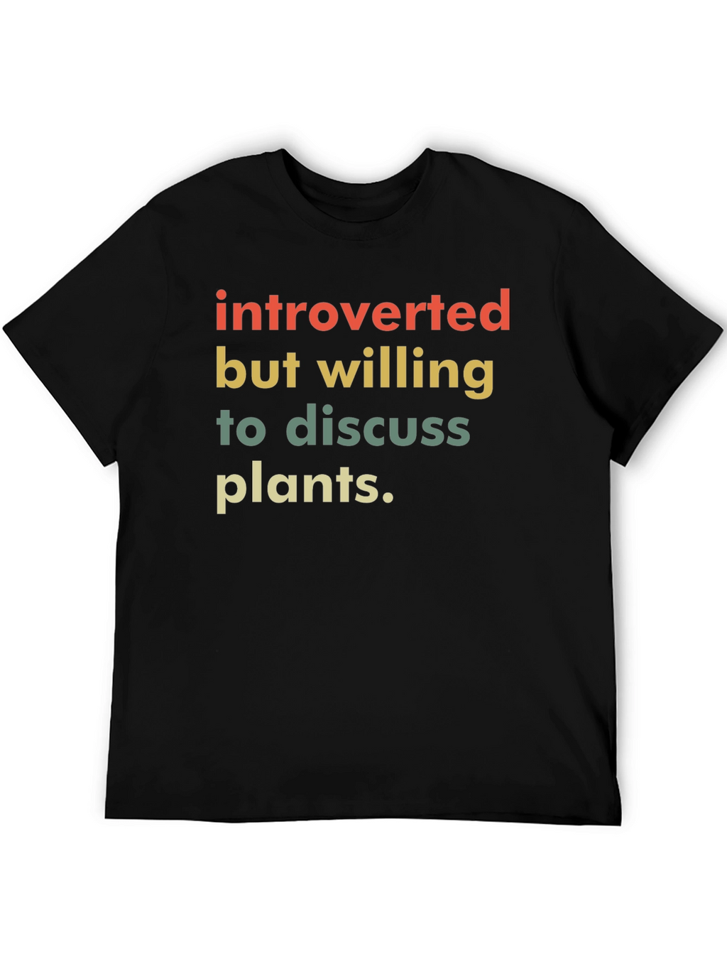 Introverted Plants Black T-Shirt
