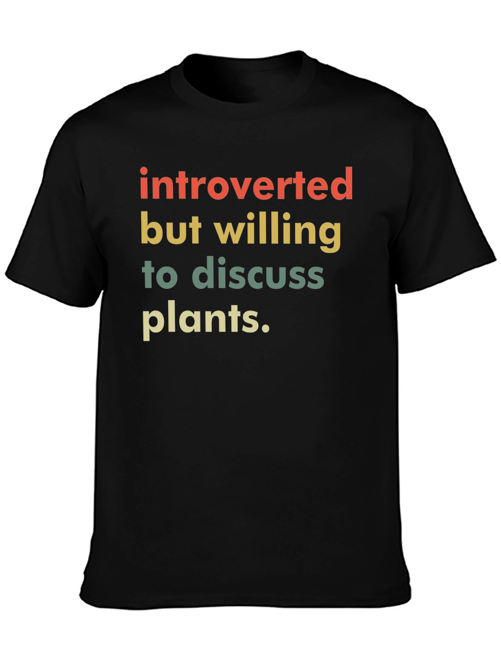 Introverted Plants Black T-Shirt
