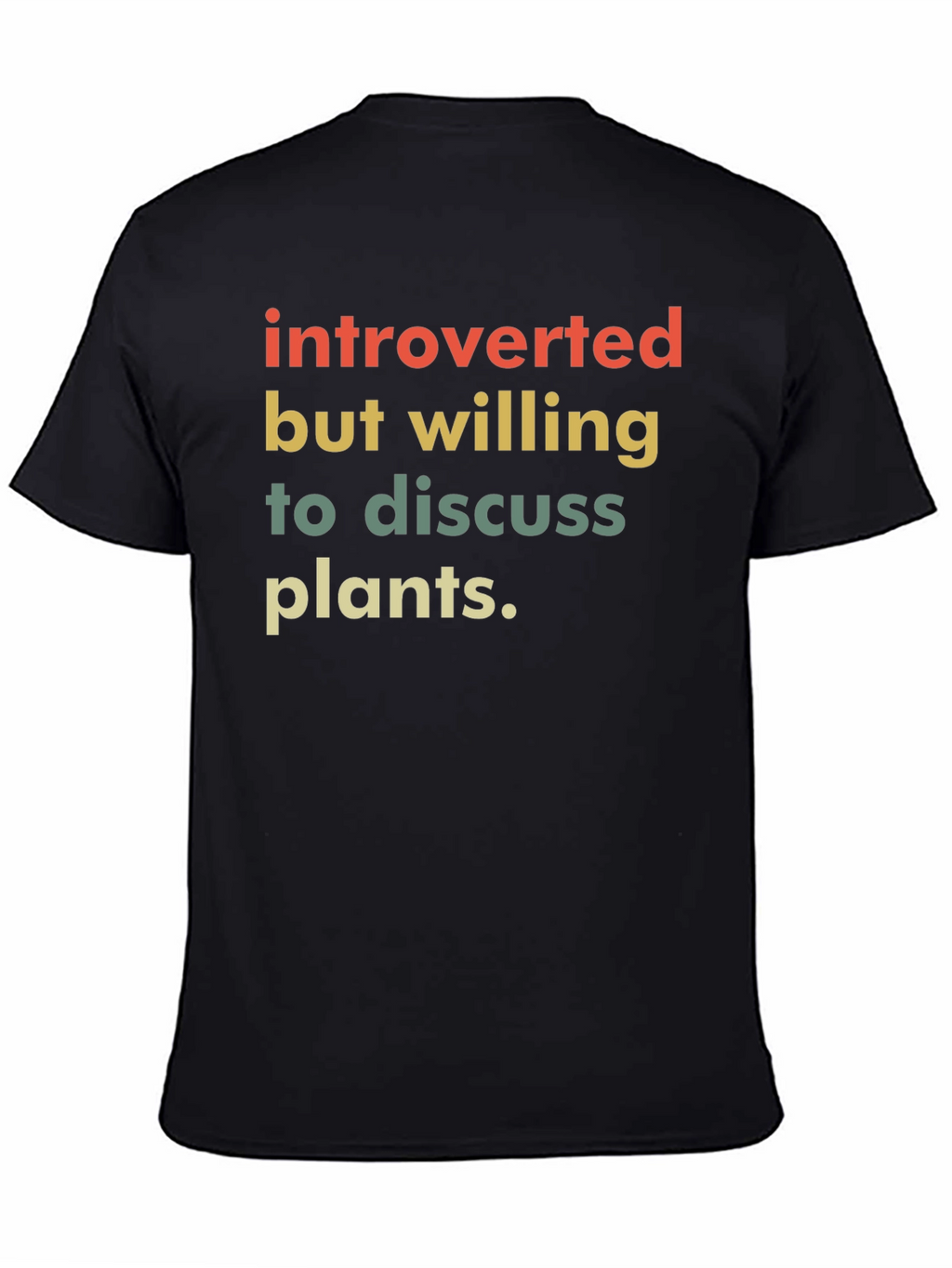 Introverted Plants Black T-Shirt
