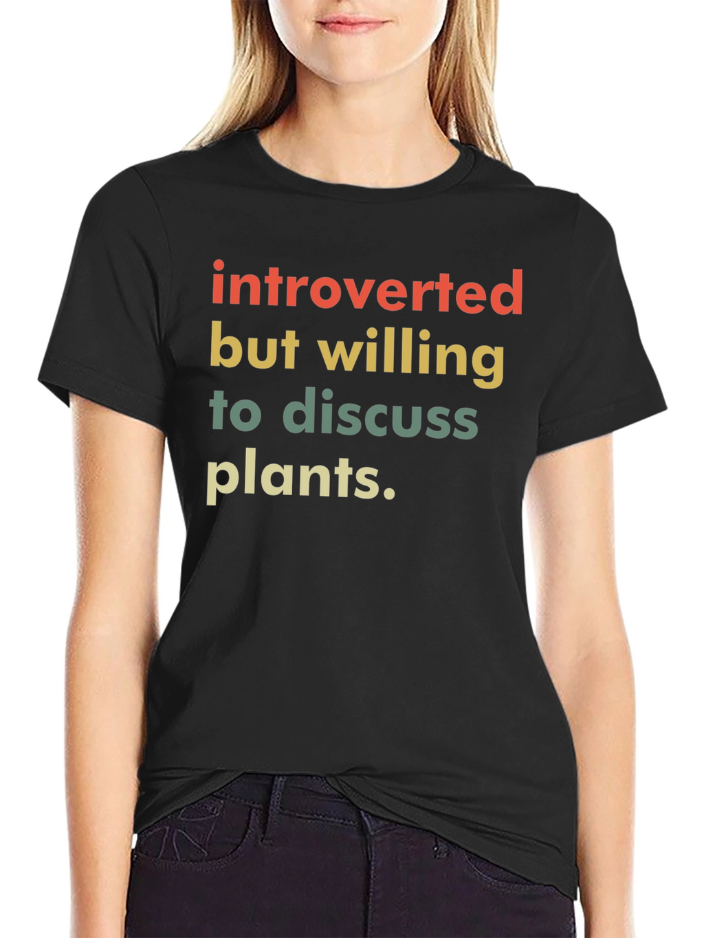 Introverted Plants Black T-Shirt