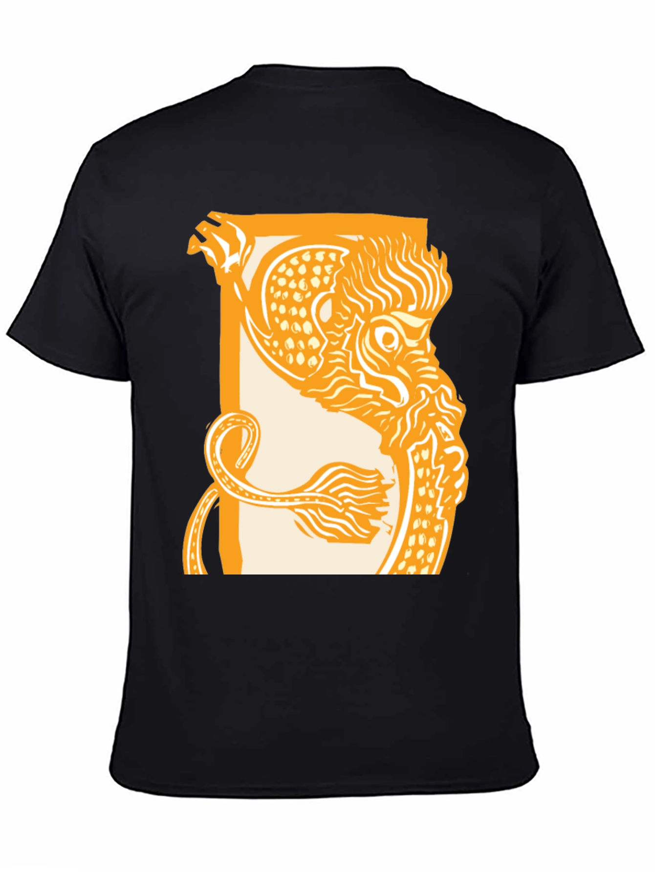Dragon Graphic Print Black Crew Neck T-Shirt