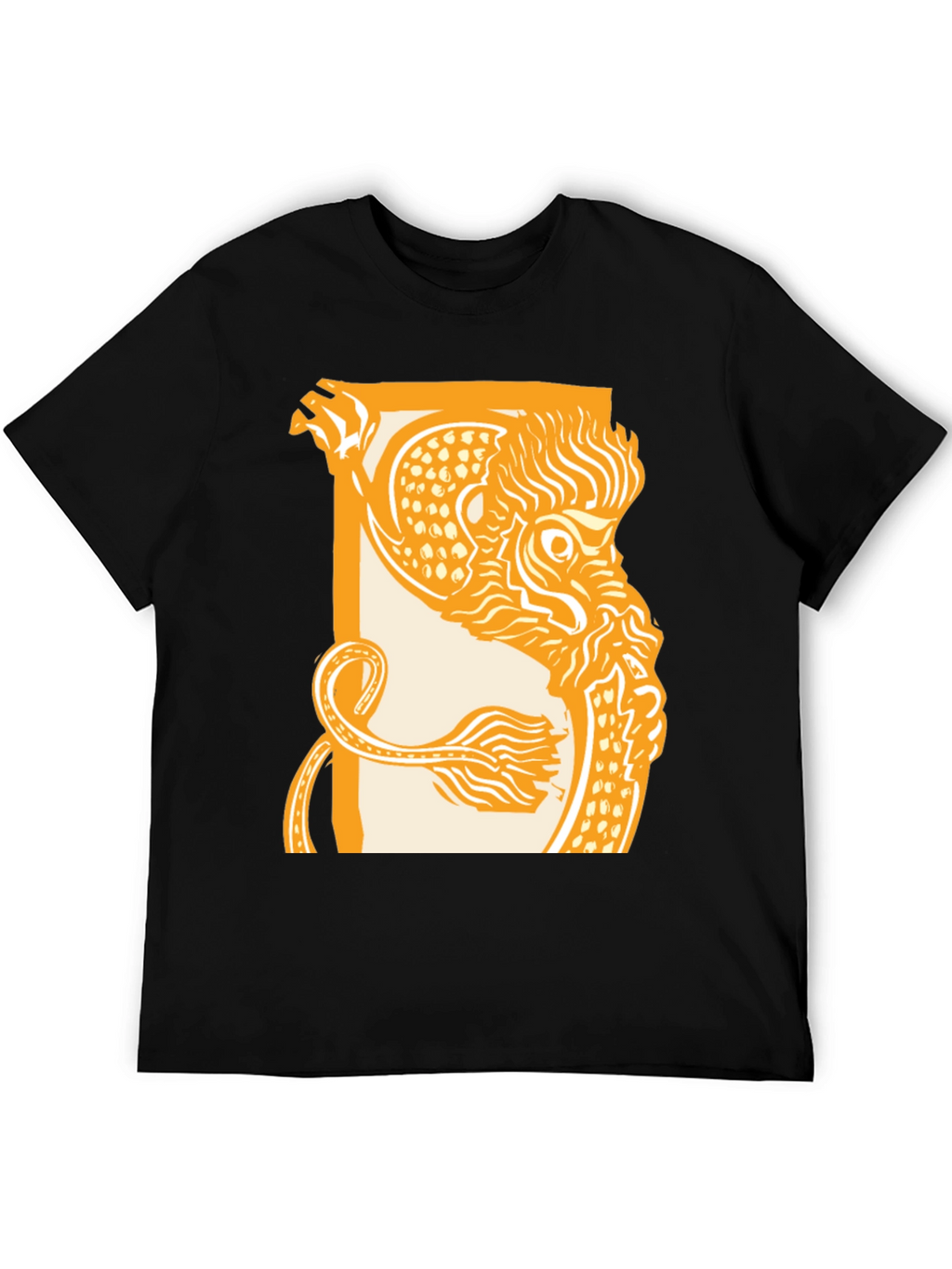 Dragon Graphic Print Black Crew Neck T-Shirt