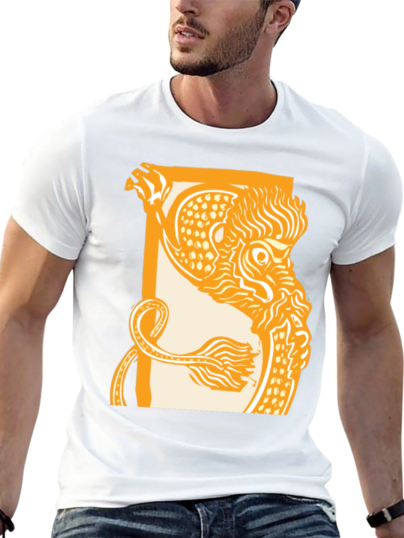 Dragon Graphic Print Black Crew Neck T-Shirt