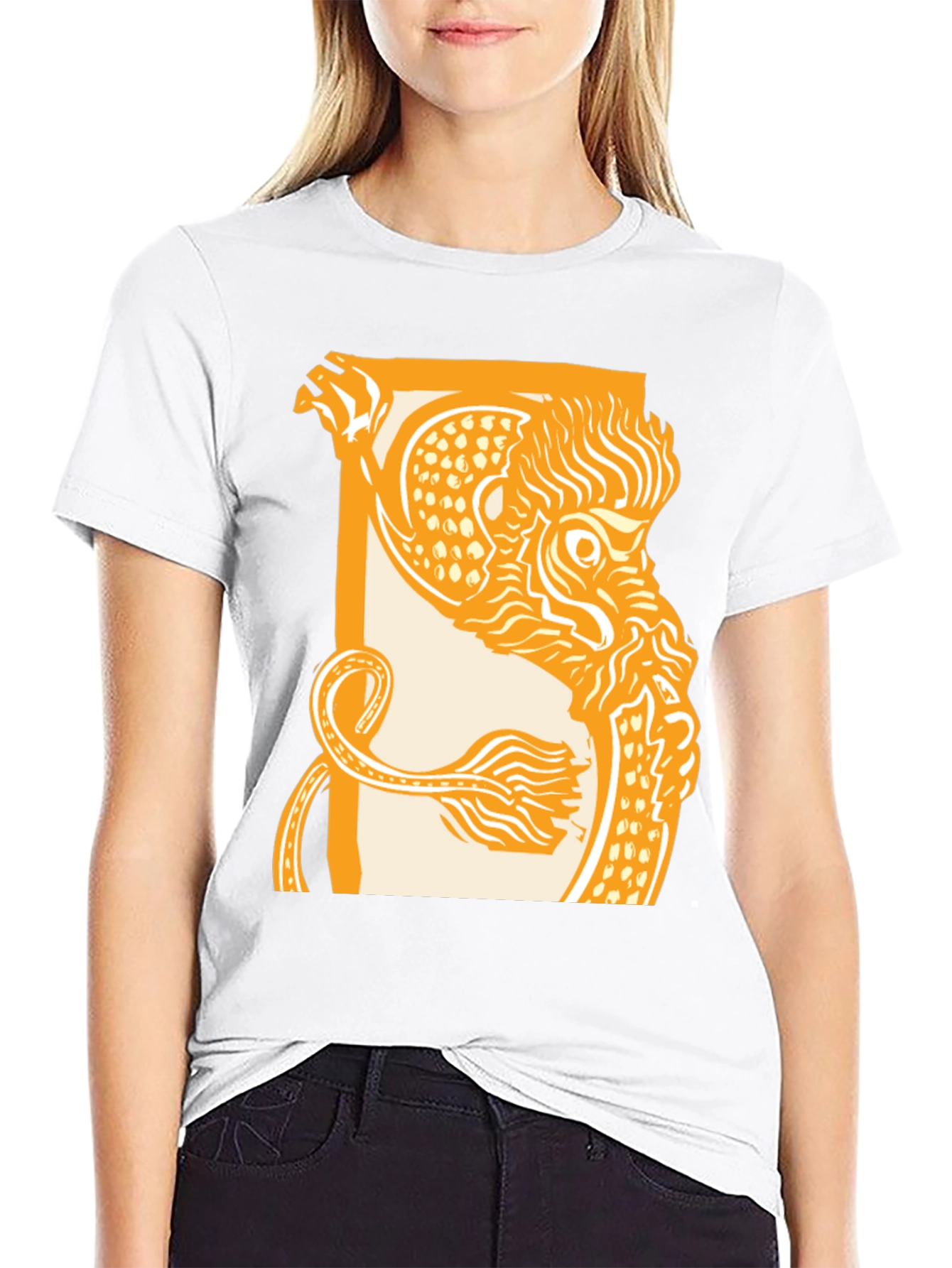Dragon Graphic Print Black Crew Neck T-Shirt