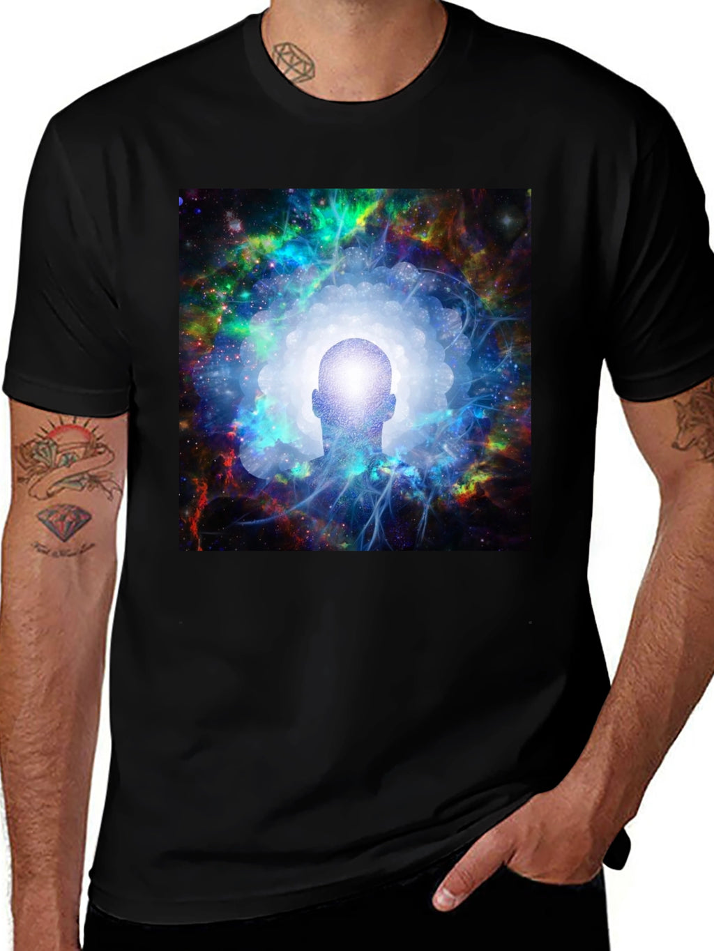 Cosmic Mind Black T-Shirt - Unisex Spiritual Tee