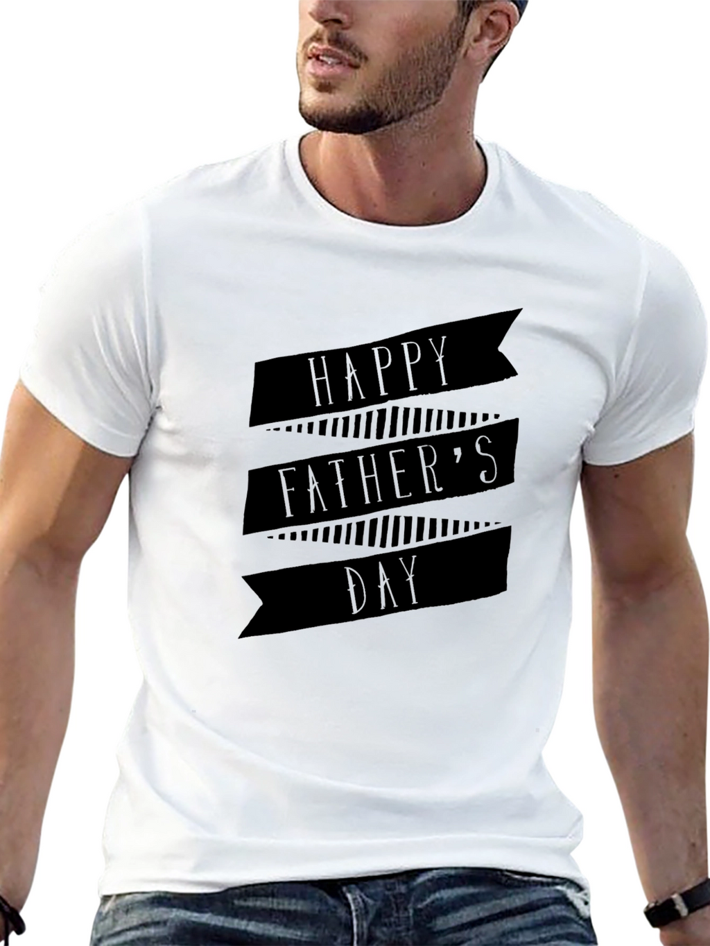Happy Fathers Day Black T-Shirt