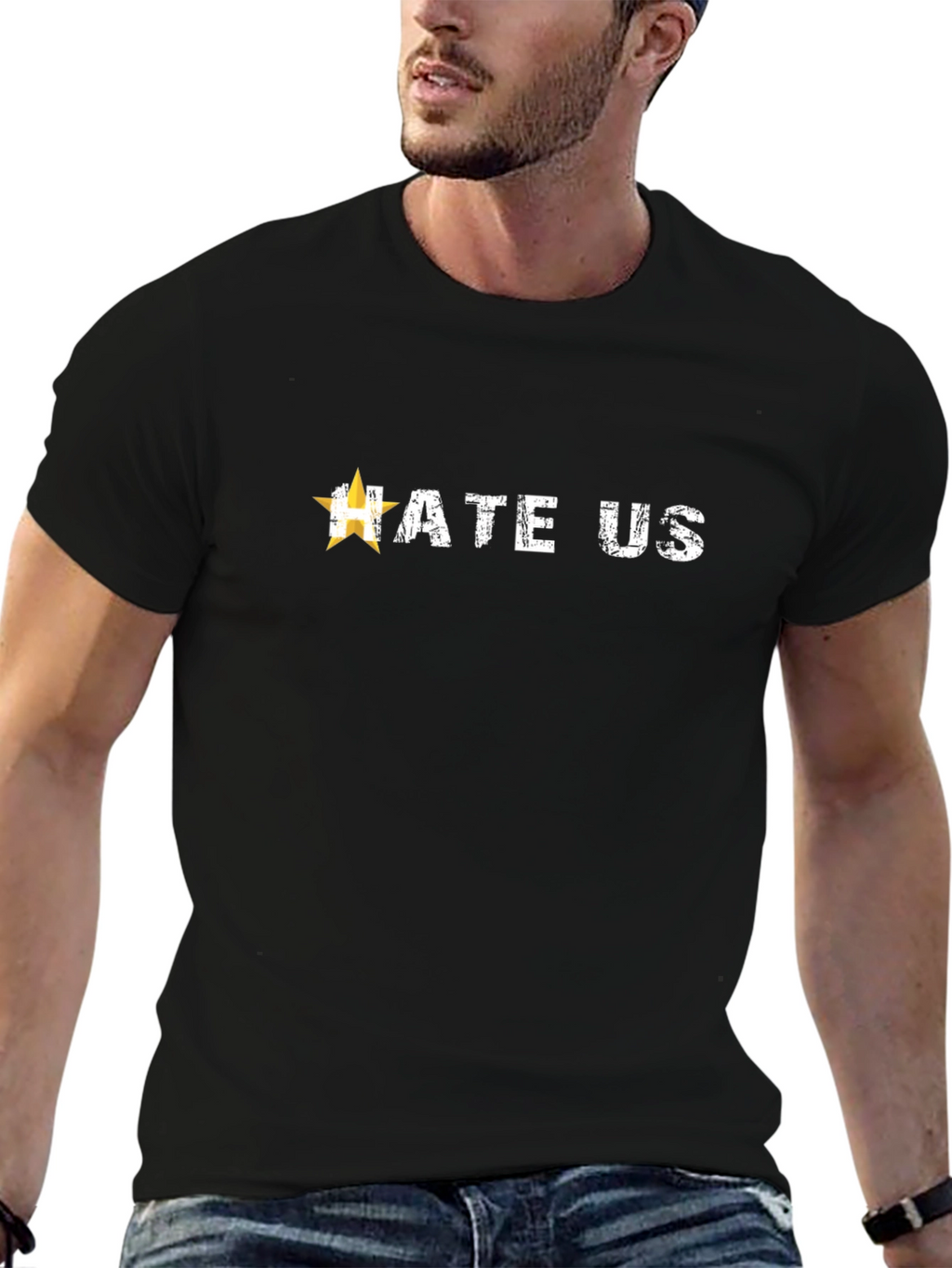 Hate Us Graphic Tee - Mens Black T-Shirt
