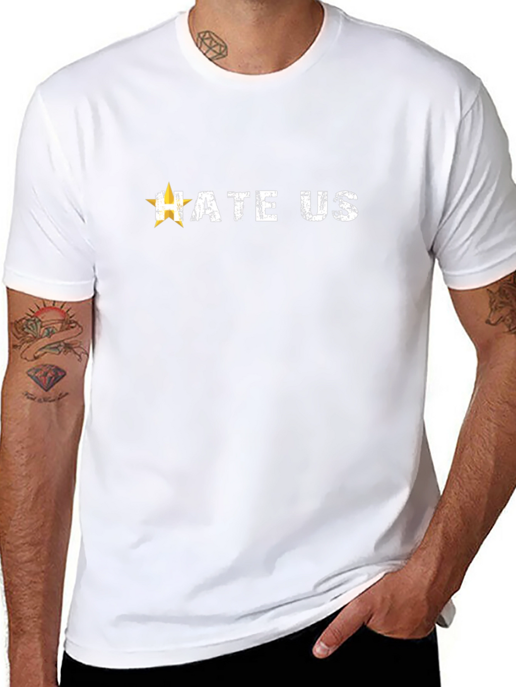 Hate Us Graphic Tee - Mens Black T-Shirt