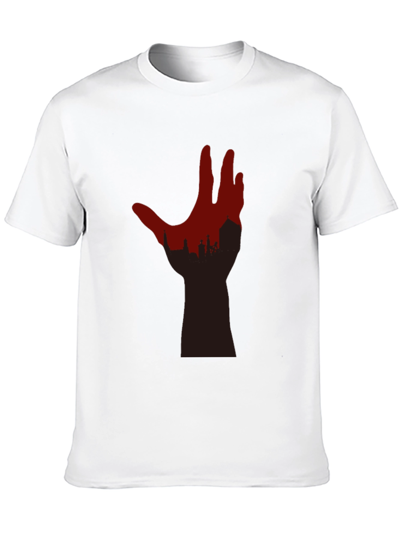 Cityscape Hand Graphic Tee - Black T-Shirt