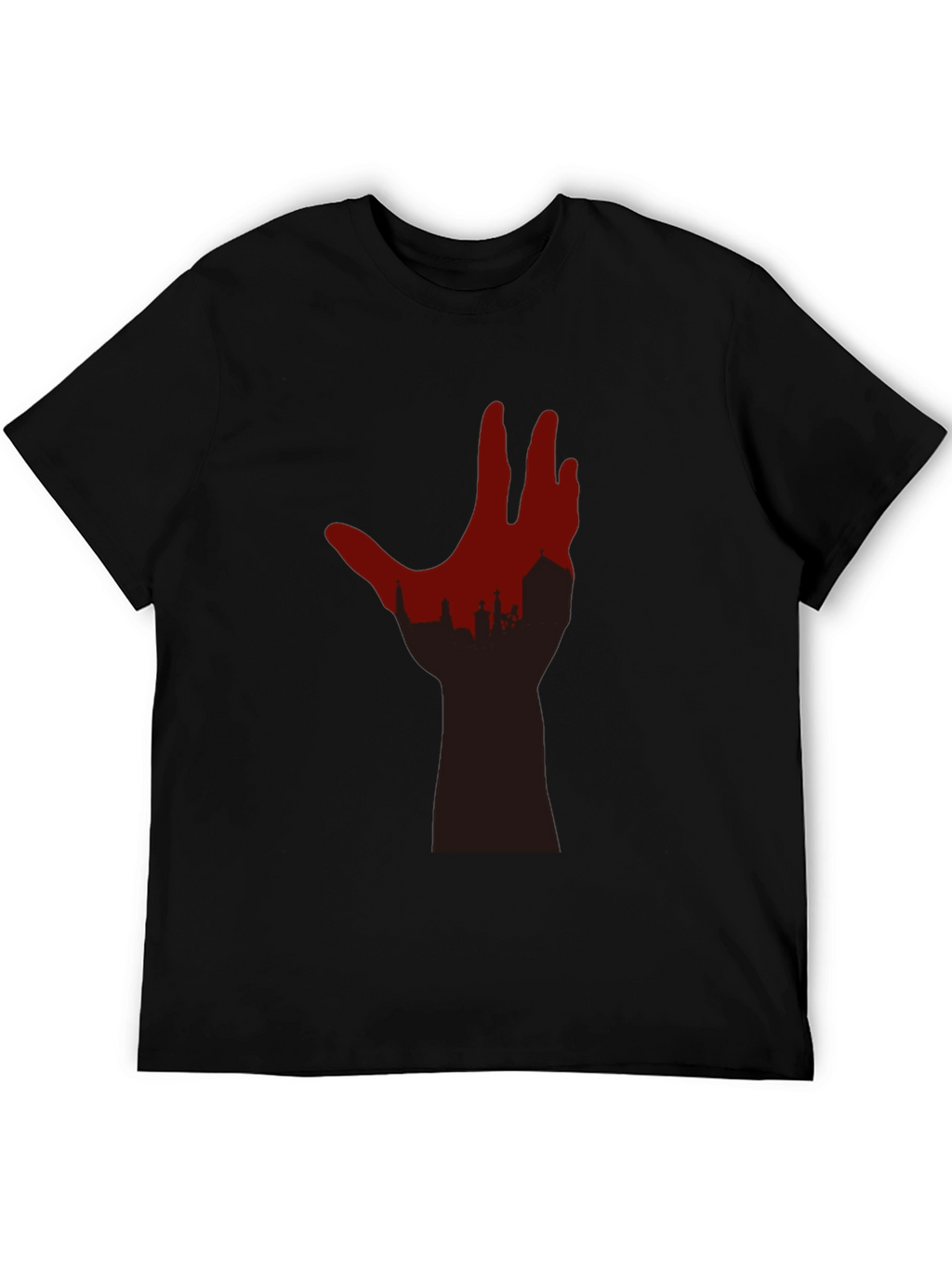 Cityscape Hand Graphic Tee - Black T-Shirt