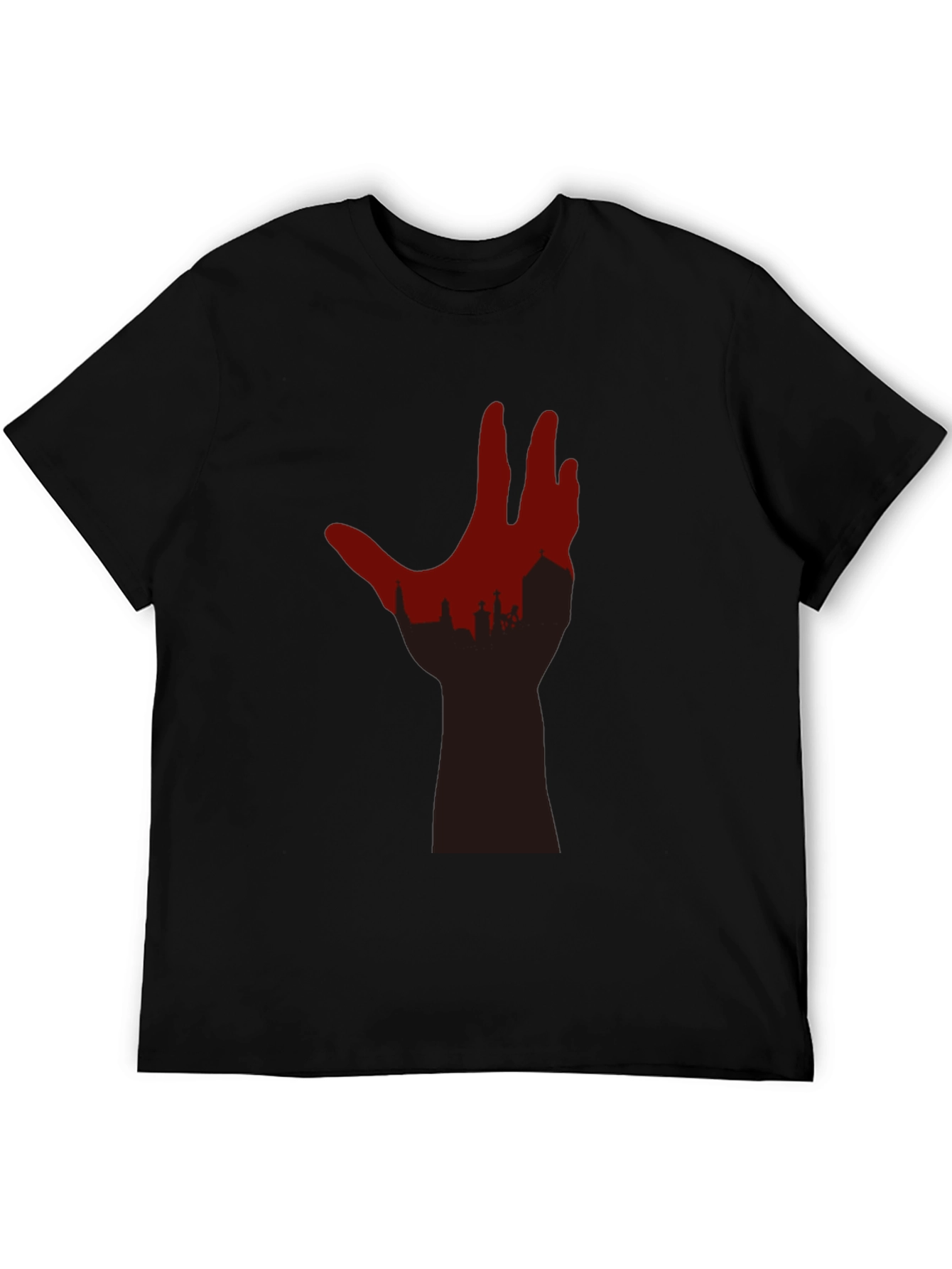 Cityscape Hand Graphic Tee - Black T-Shirt