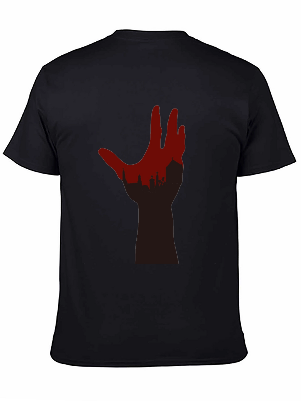 Cityscape Hand Graphic Tee - Black T-Shirt