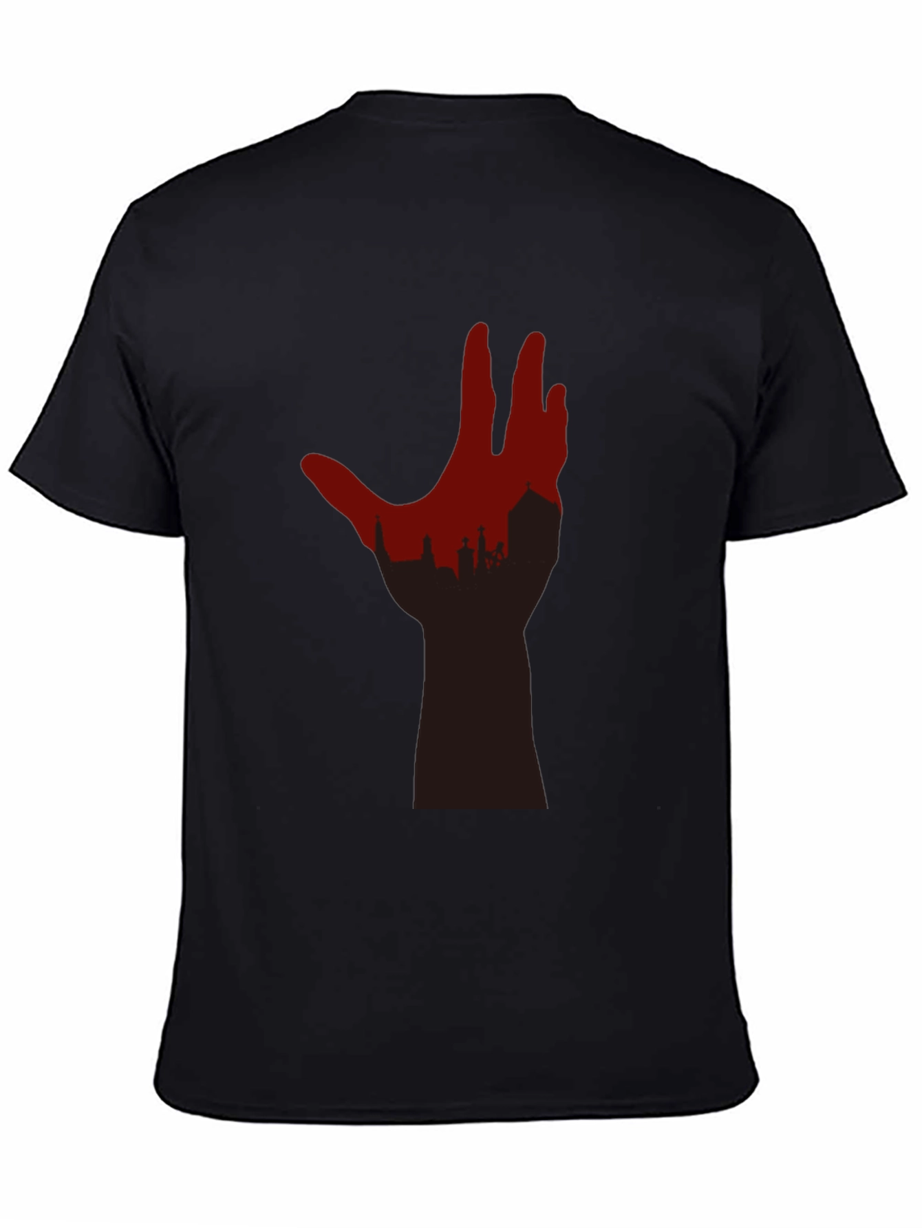 Cityscape Hand Graphic Tee - Black T-Shirt