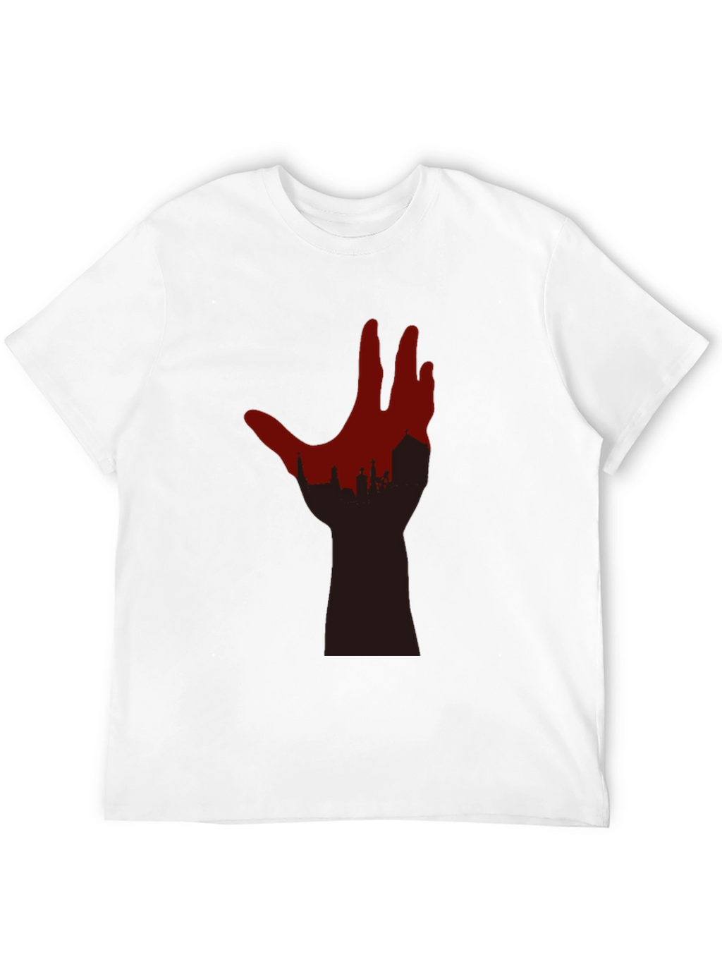 Cityscape Hand Graphic Tee - Black T-Shirt