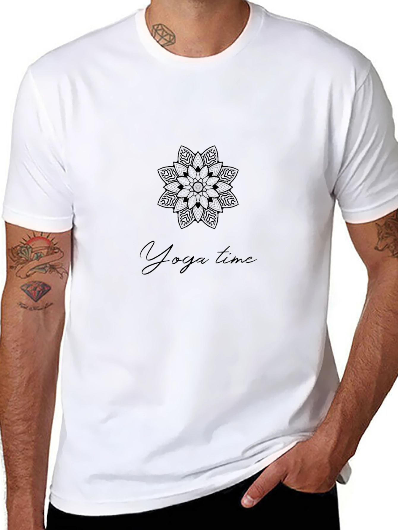 Yoga Time Black Graphic Tee
