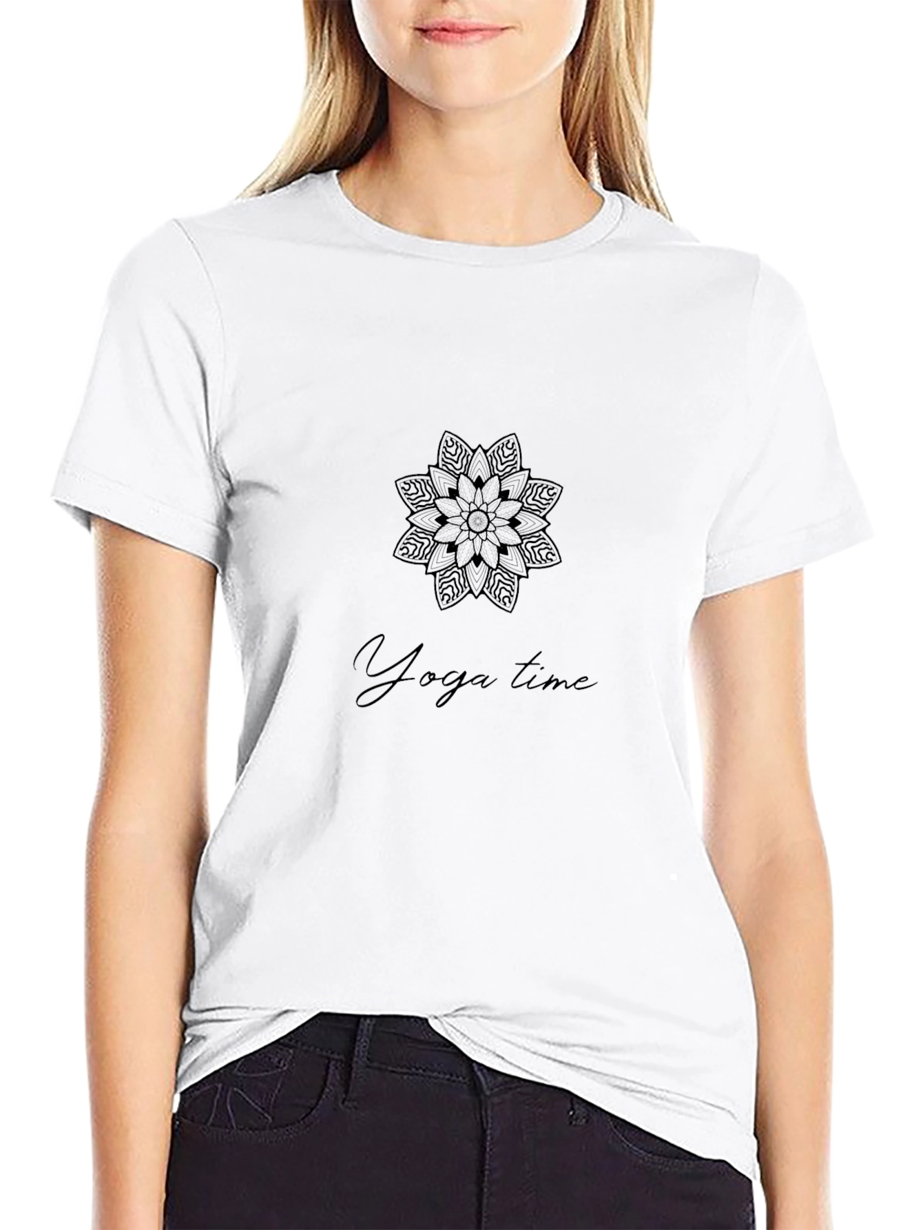 Yoga Time Black Graphic Tee