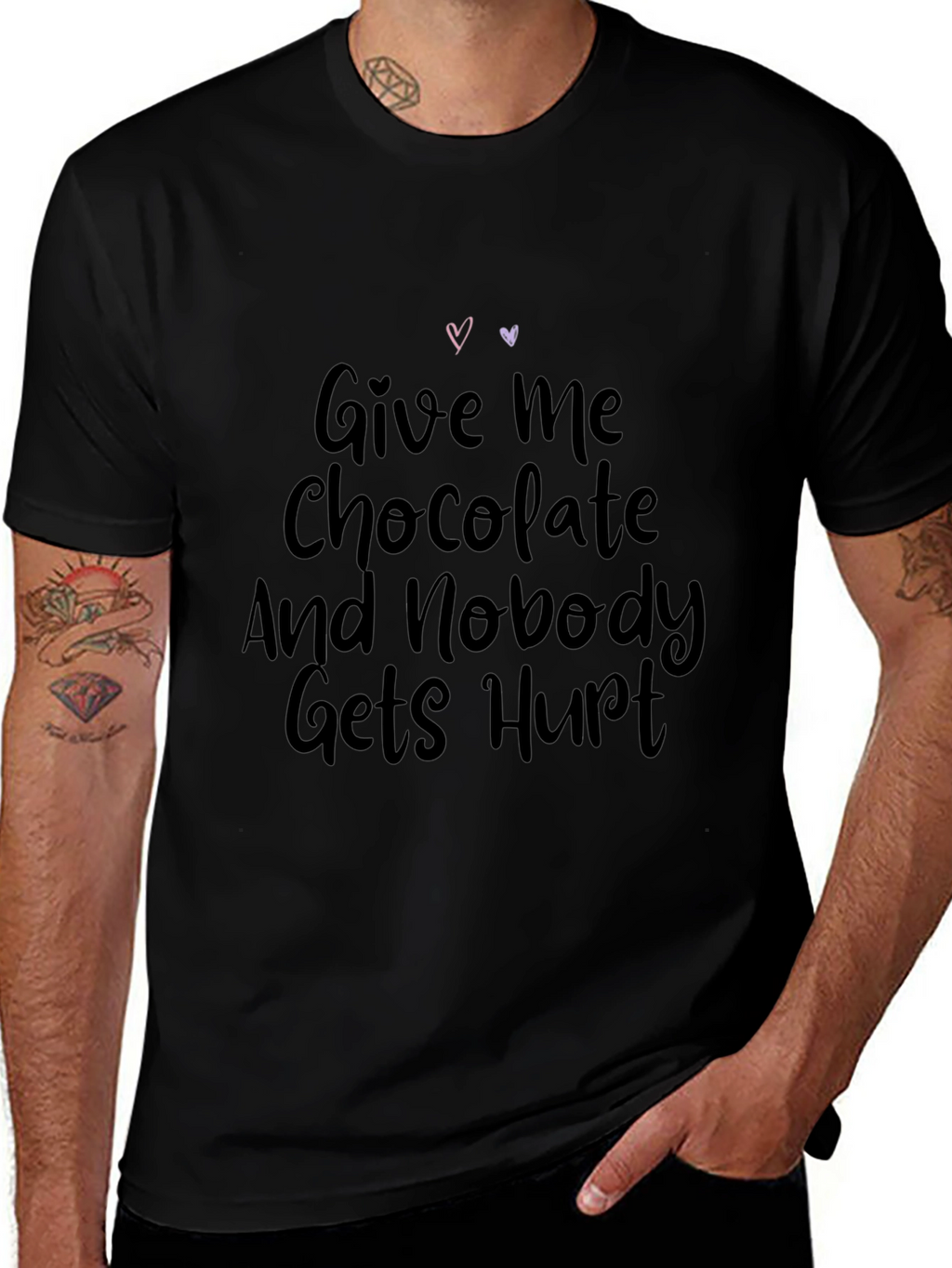 Give Me Chocolate T-Shirt Funny Slogan Tee