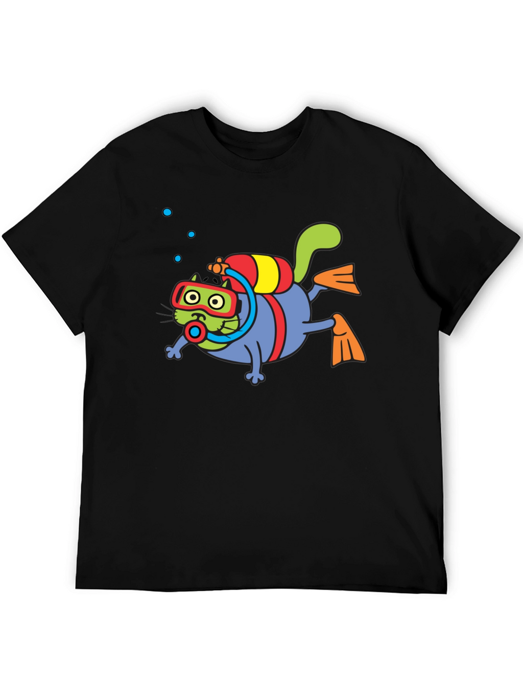 Diving Cat Graphic Tee - Scuba Cat T-Shirt
