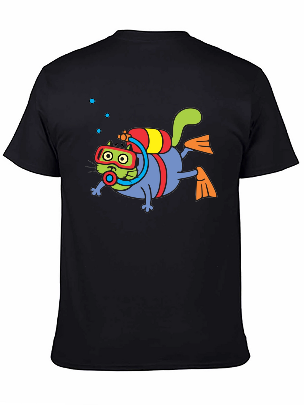 Diving Cat Graphic Tee - Scuba Cat T-Shirt
