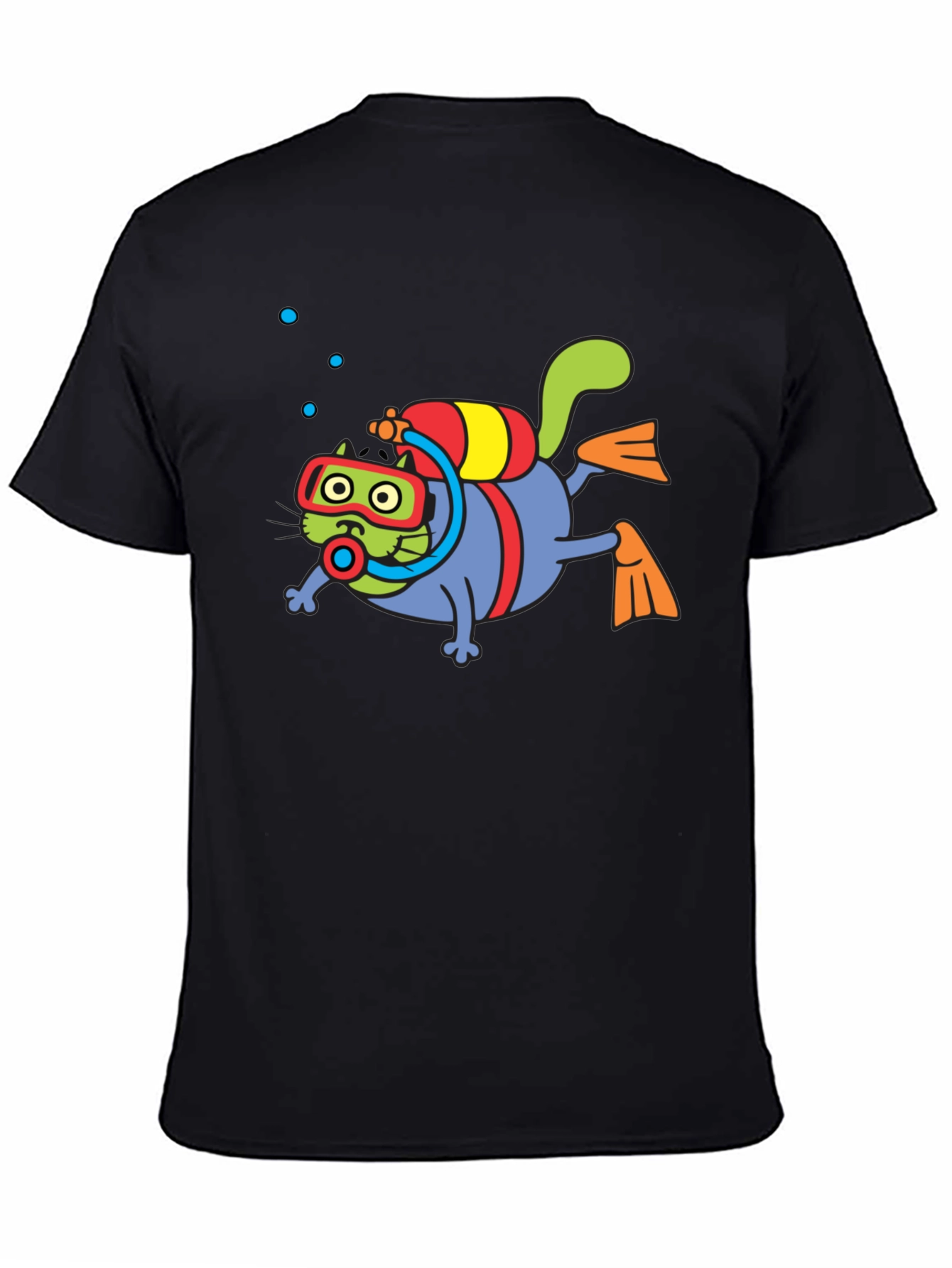 Diving Cat Graphic Tee - Scuba Cat T-Shirt