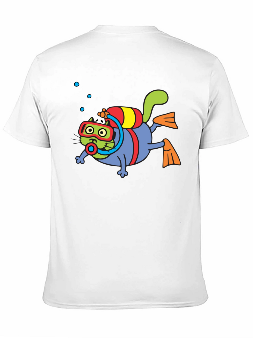 Diving Cat Graphic Tee - Scuba Cat T-Shirt