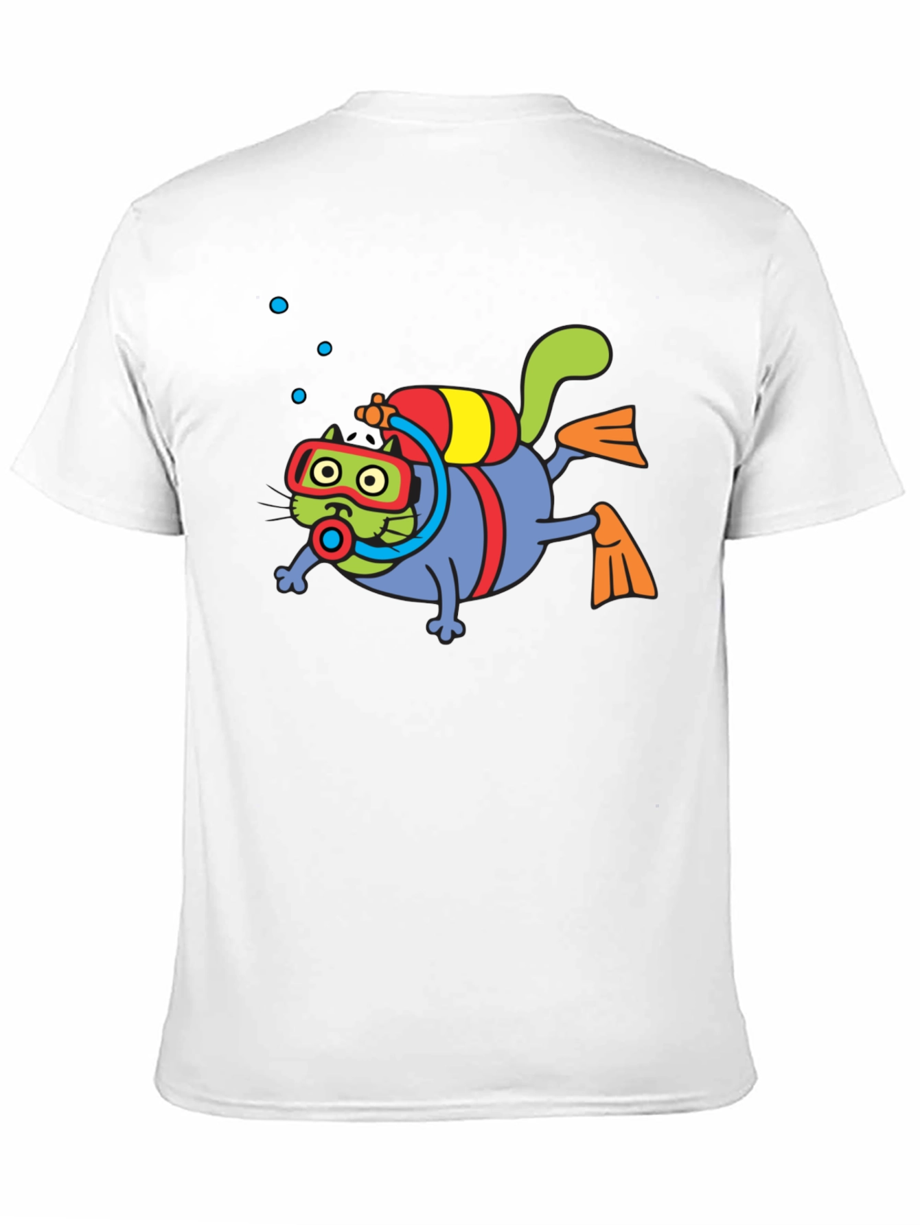 Diving Cat Graphic Tee - Scuba Cat T-Shirt