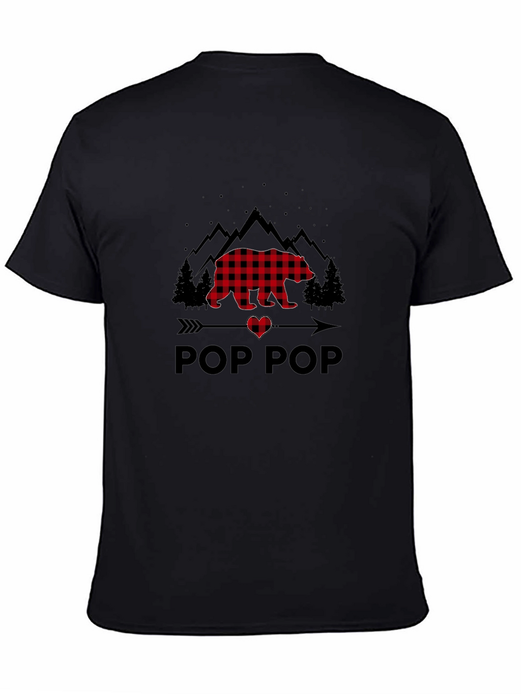 Pop Pop Buffalo Plaid Bear T-Shirt