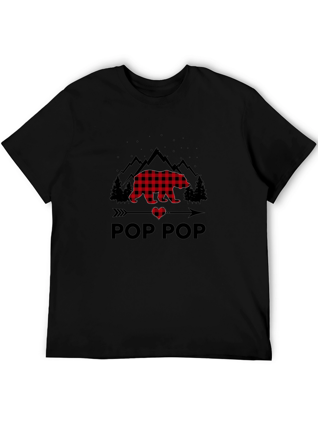 Pop Pop Buffalo Plaid Bear T-Shirt