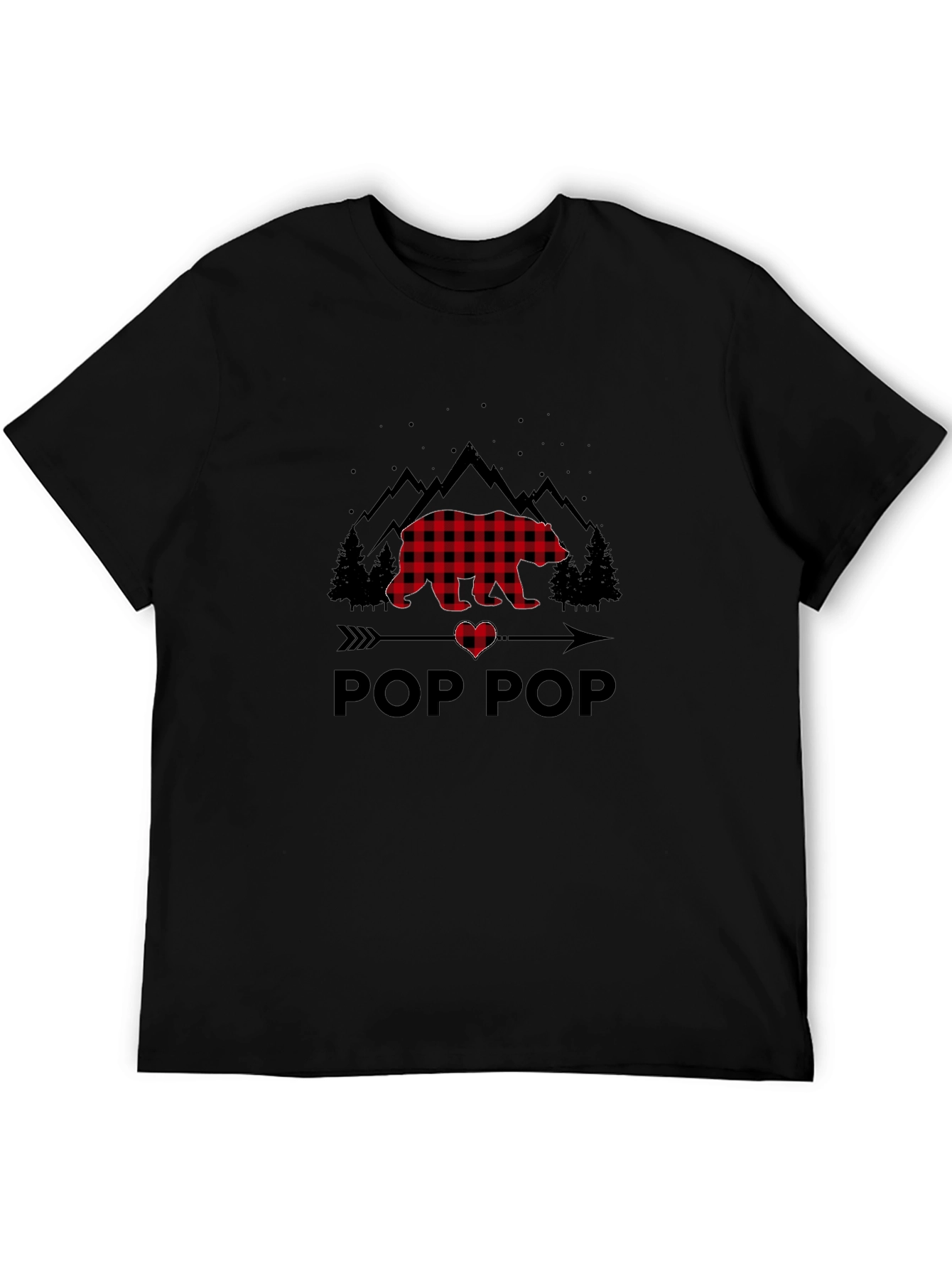 Pop Pop Buffalo Plaid Bear T-Shirt