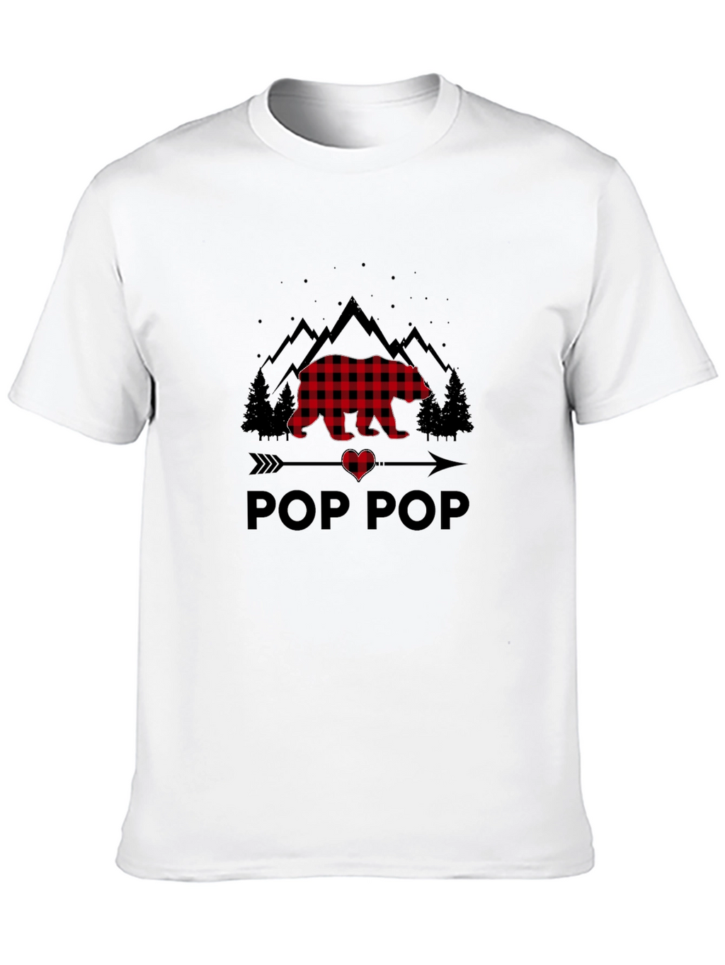 Pop Pop Buffalo Plaid Bear T-Shirt