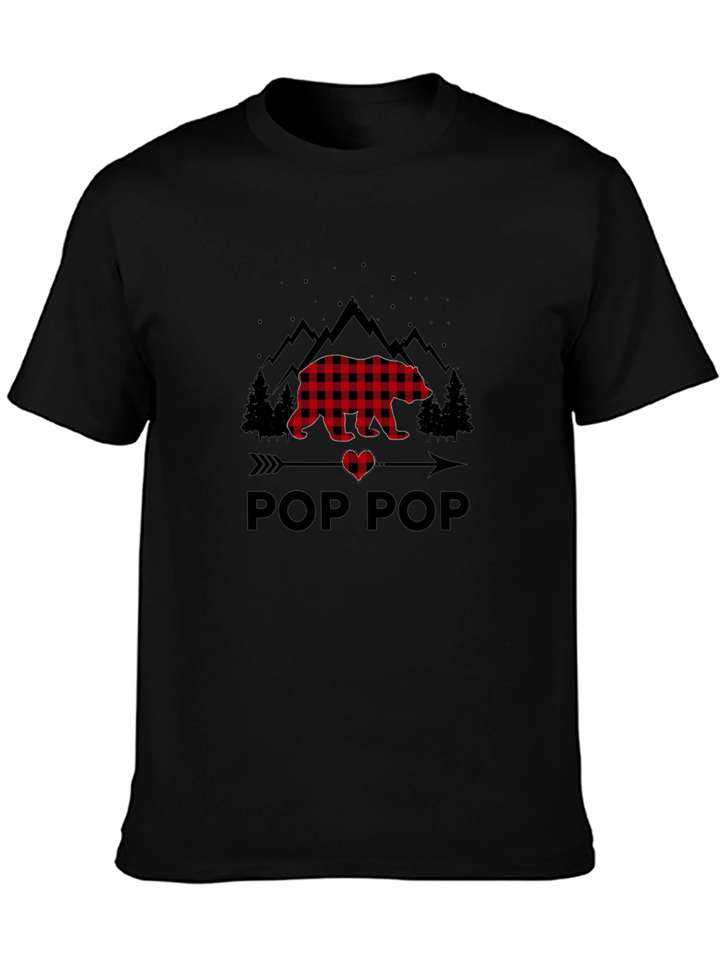 Pop Pop Buffalo Plaid Bear T-Shirt