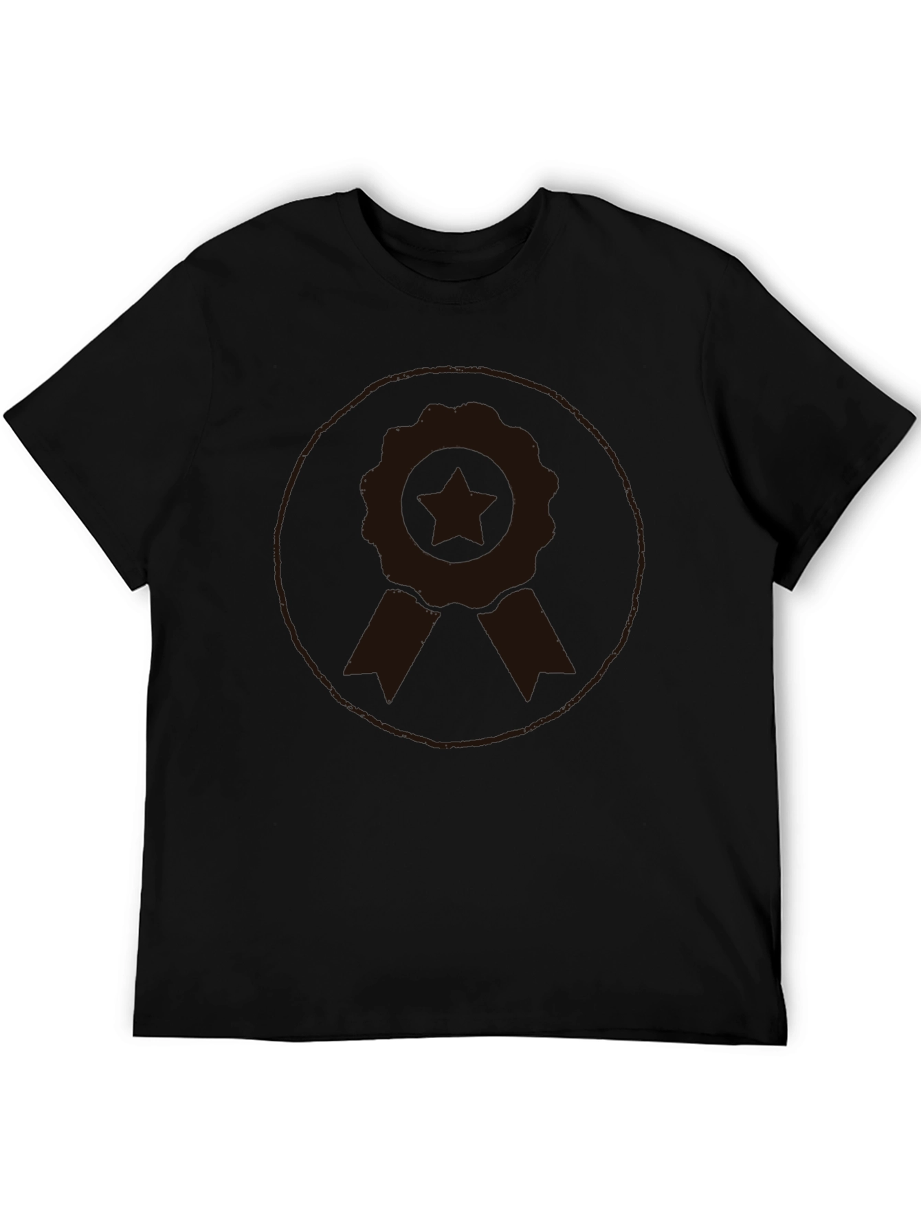 Mens Black Graphic Tee - Award Ribbon Design